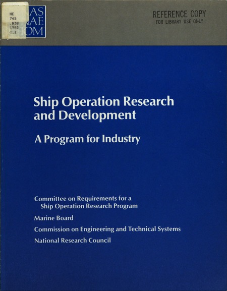 Cover: Ship Operation Research and Development: A Program for Industry