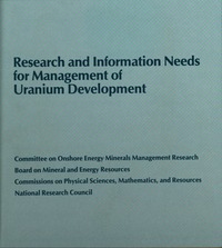 Cover Image:Research and Information Needs for Management of Uranium Development