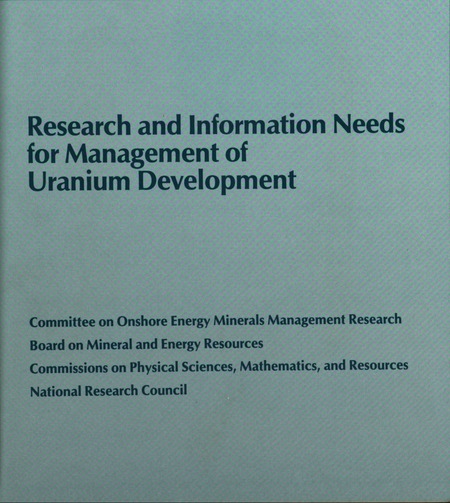 Research and Information Needs for Management of Uranium Development