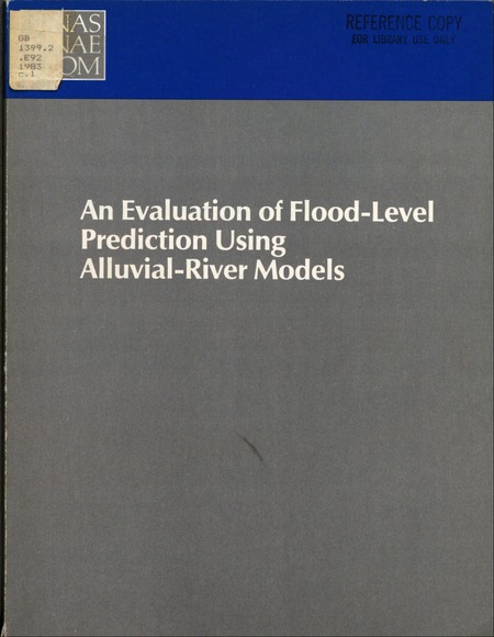 Cover: Evaluation of Flood-Level Prediction Using Alluvial-River Models