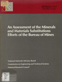 Cover Image: An Assessment of the Minerals and Materials Substitutions Efforts of the Bureau of Mines