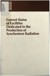 Cover Image: Current Status of Facilities Dedicated to the Production of Synchrotron Radiation
