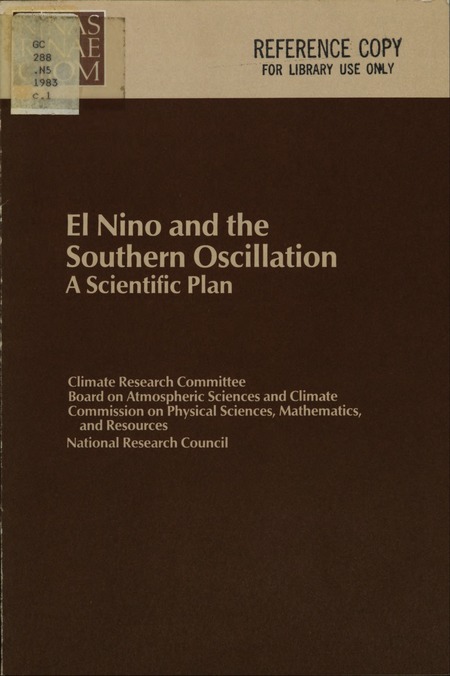 Cover: El Nino and the Southern Oscillation: A Scientific Plan