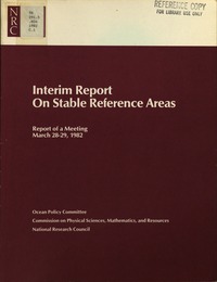 Cover Image:Interim Report on Stable Reference Areas