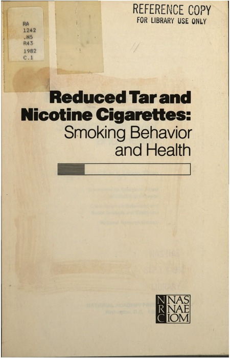 Reduced Tar and Nicotine Cigarettes: Smoking Behavior and Health