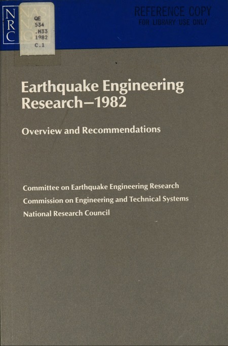 Cover: Earthquake Engineering Research--1982: Overview and Recommendations