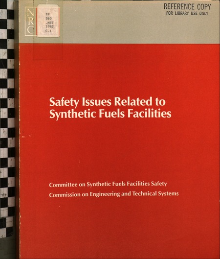 Cover: Safety Issues Related to Synthetic Fuels Facilities