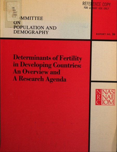 Cover: Determinants of Fertility in Developing Countries: An Overview and a Research Agenda