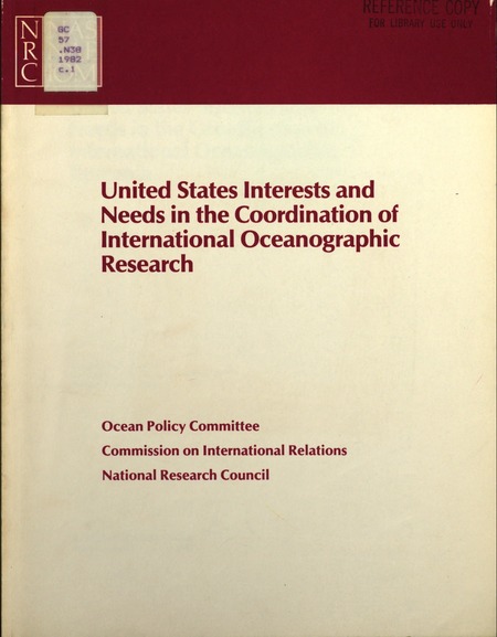 Cover: United States Interests and Needs in the Coordination of International Oceanographic Research