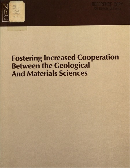 Fostering Increased Cooperation Between the Geological and Materials Sciences