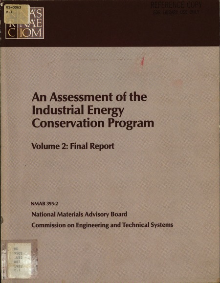 Assessment of the Industrial Energy Conservation Program: Final Report