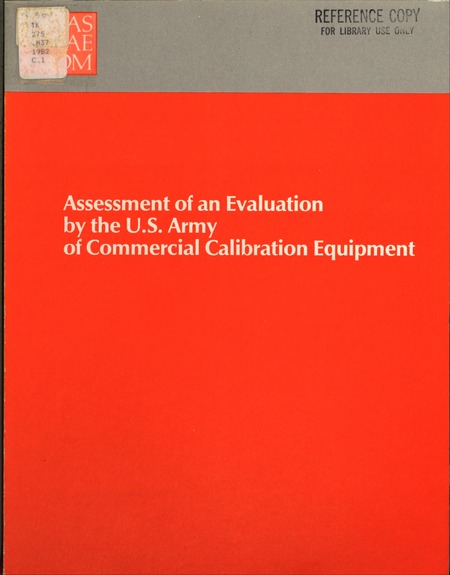 Assessment of an Evaluation by the U.S. Army of Commercial Calibration Equipment