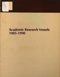 Cover Image: Academic Research Vessels, 1985-1990