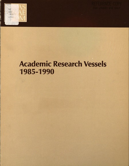Academic Research Vessels, 1985-1990
