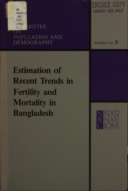 Cover: Estimation of Recent Trends in Fertility and Mortality in Bangladesh