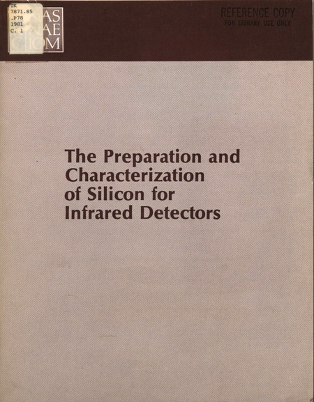 The Preparation and Characterization of Silicon for Infrared Detectors: