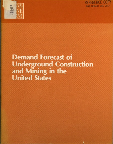 Cover: Demand Forecast of Underground Construction and Mining in the United States
