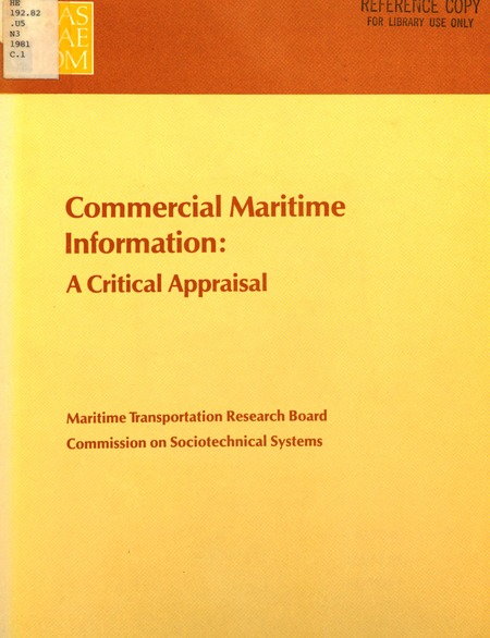 Cover: Commercial Maritime Information: A Critical Appraisal