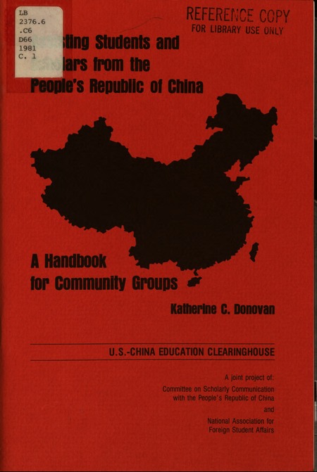 Assisting Students and Scholars From the People's Republic of China: A Handbook for Community Groups