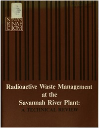 Cover Image: Radioactive Waste Management at the Savannah River Plant