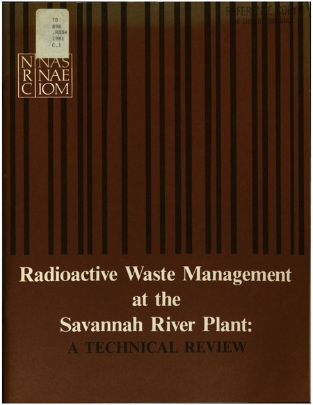 Radioactive Waste Management at the Savannah River Plant: A Technical Review