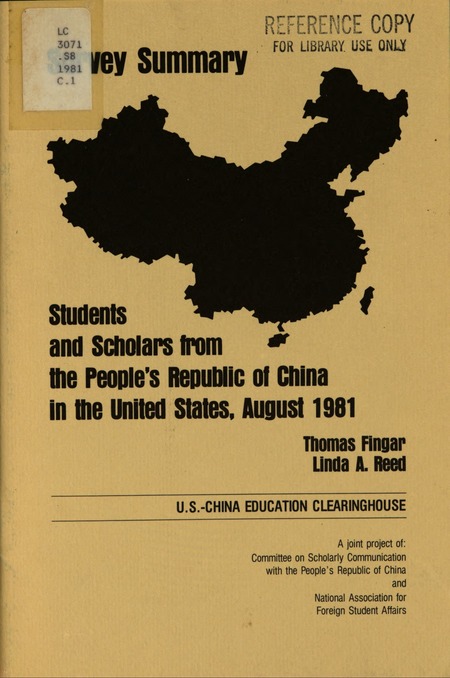 Survey Summary: Students and Scholars From the People's Republic of China in the United States, August 1981