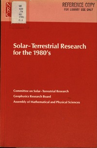 Cover Image: Solar-Terrestrial Research for the 1980's