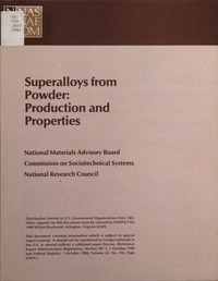 Cover Image: Superalloys From Powder