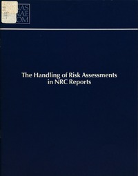 Cover Image: The Handling of Risk Assessments in NRC Reports