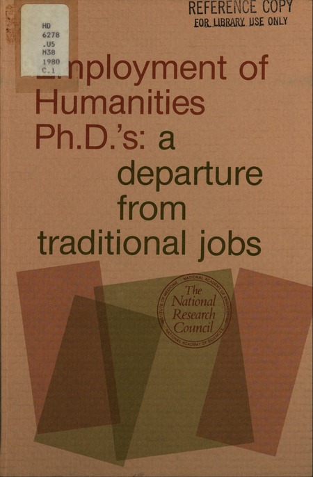 Cover: Employment of Humanities Ph.D.'s: A Departure From Traditional Jobs