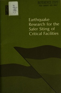 Cover Image: Earthquake Research for the Safer Siting of Critical Facilities