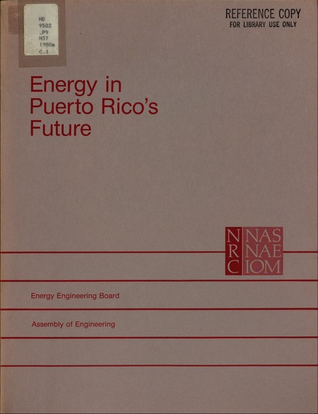 Cover: Energy in Puerto Rico's Future: Final Report
