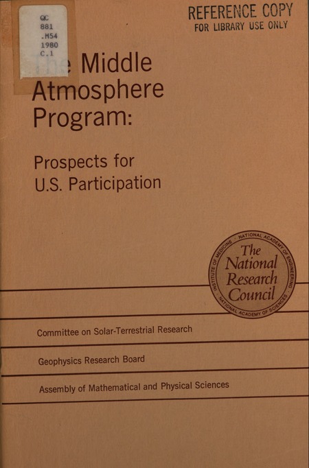 Cover: The Middle Atmosphere Program: Prospects for U.S. Participation