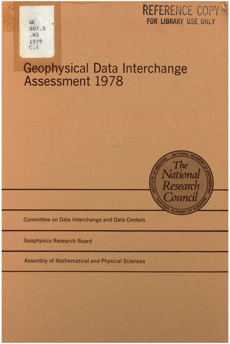 Cover:Geophysical Data Interchange Assessment, 1978