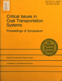 Cover Image: Critical Issues in Coal Transportation Systems
