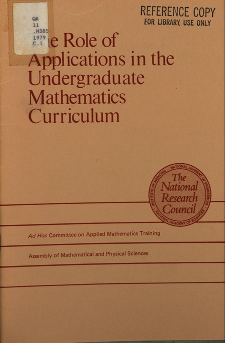 The Role of Applications in the Undergraduate Mathematics Curriculum