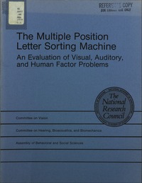 Cover Image:Multiple Position Letter Sorting Machine