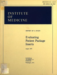 Cover Image: Evaluating Patient Package Inserts