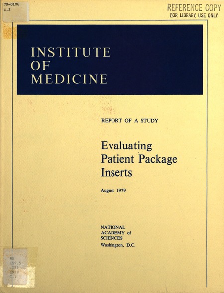 Evaluating Patient Package Inserts: Report of a Study