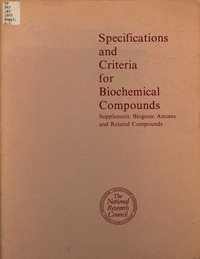 Cover Image: Specifications and Criteria for Biochemical Compounds