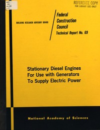 Stationary Diesel Engines for Use With Generators to Supply Electric Power