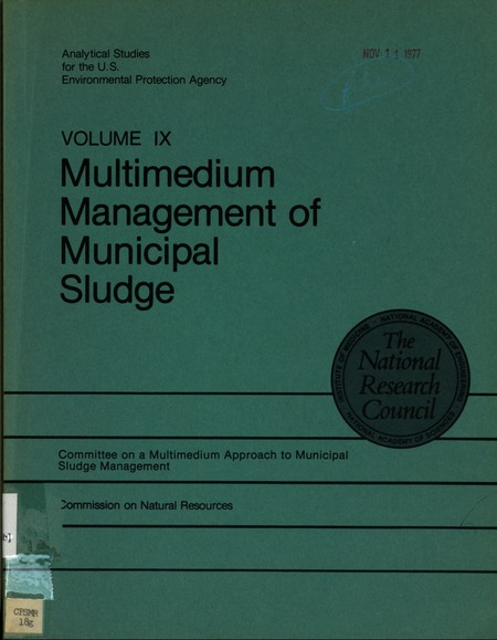 Multimedium Management of Municipal Sludge: A Report to the U.S. Environmental Protection Agency From the Committee on a Multimedium Approach to Municipal Sludge Management