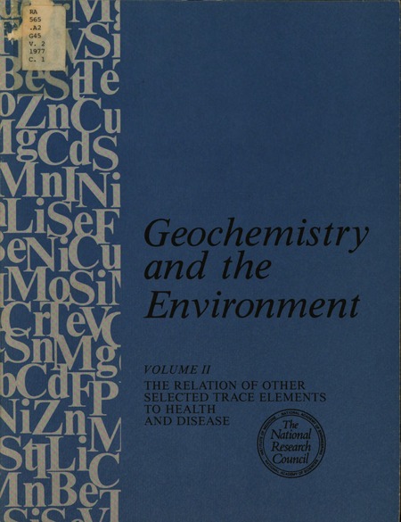 Geochemistry and the Environment: Volume II: The Relation of Other Selected Trace Elements to Health and Disease