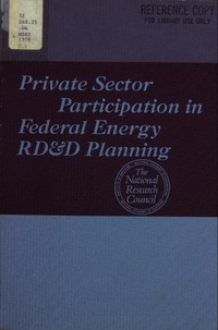 Cover Image: Private Sector Participation in Federal Energy RD&D Planning