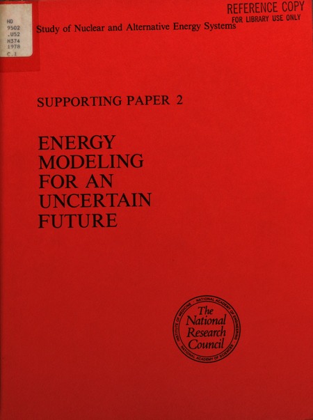 Energy Modeling for an Uncertain Future: Supporting Paper 2