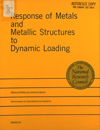 Cover Image: Response of Metals and Metallic Structures to Dynamic Loading
