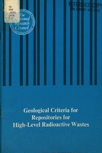 Cover Image: Geological Criteria for Repositories for High-Level Radioactive Wastes