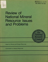 Cover Image: Review of National Mineral Resource Issues and Problems