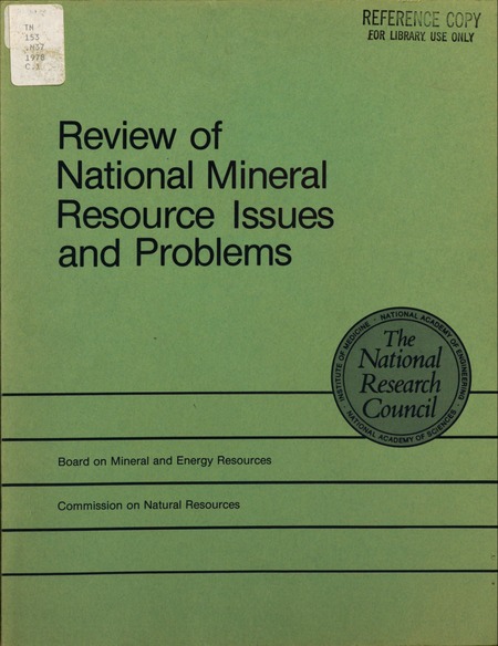 Review of National Mineral Resource Issues and Problems