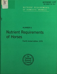 Cover Image:Nutrient Requirements of Horses